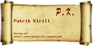 Patrik Kirill névjegykártya